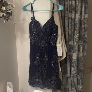 Speechless Navy Sequin Dress